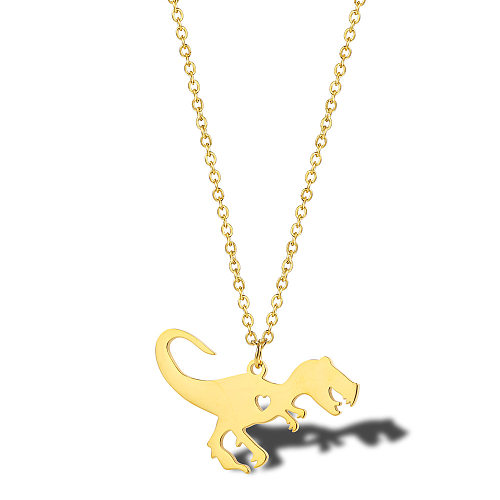 Simple Gold-plated Dinosaur Stainless Steel Necklace Wholesale jewelry