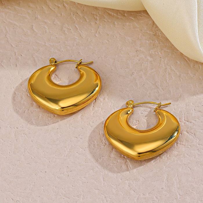 1 Paar elegante Retro-Herzform-Ohrringe aus Edelstahl