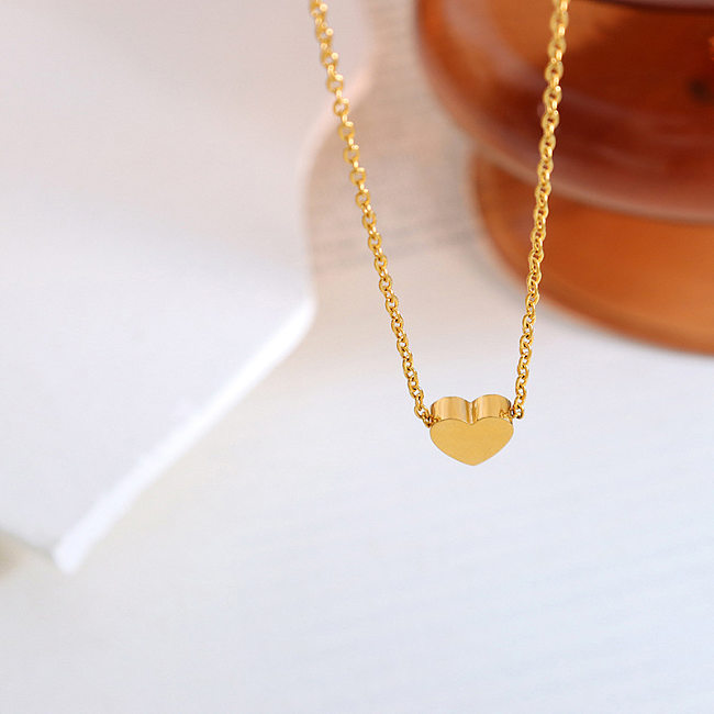 1 Piece Sweet Heart Shape Stainless Steel Plating Necklace