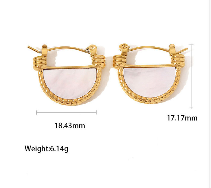 Fashion Semicircle Stainless Steel Earrings