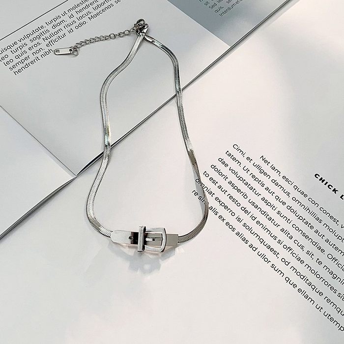 Basic Solid Color Stainless Steel Necklace