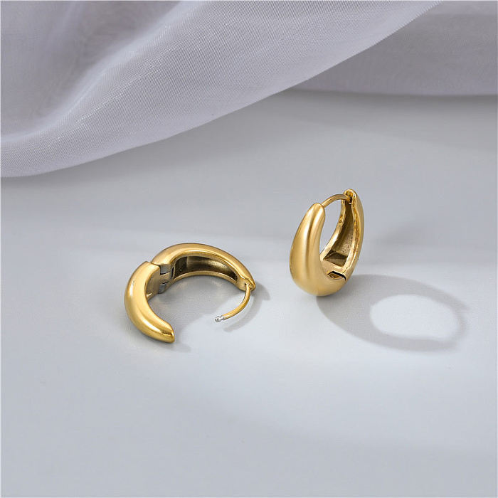1 Pair Vintage Style Simple Style Geometric Plating Stainless Steel  Gold Plated Earrings