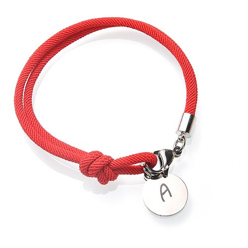 Simple Style Commute Letter Stainless Steel Knitting Plating Silver Plated Bracelets
