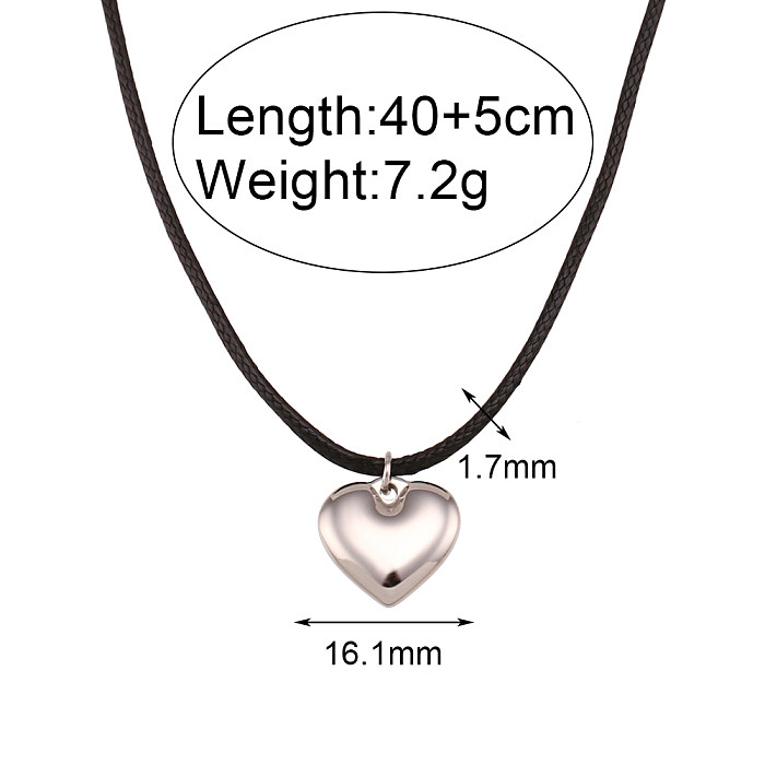 Fashion Heart Shape Stainless Steel  Plating Pendant Necklace