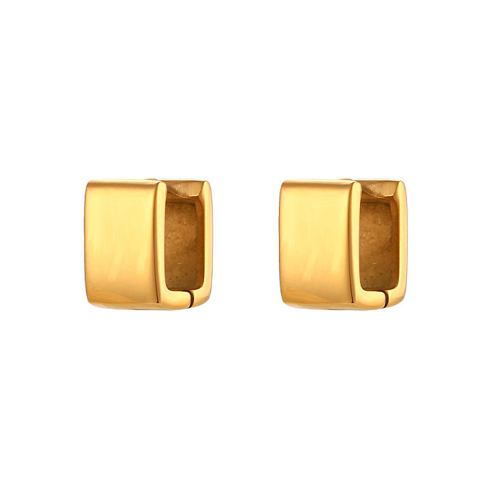 Casual Square Stainless Steel  Earrings Plating Stainless Steel  Earrings