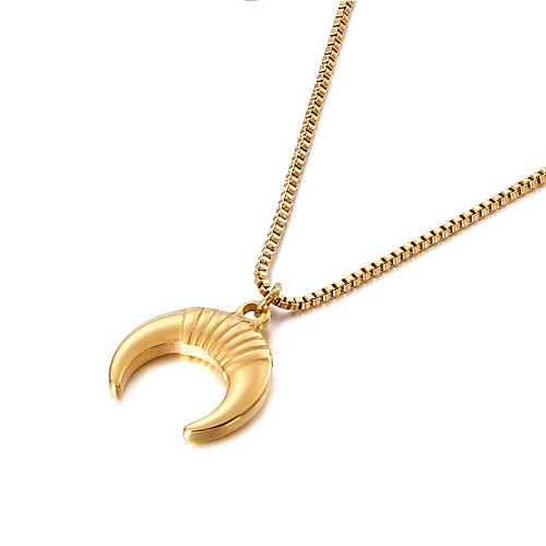 Wholesale Jewelry Golden Moon Pendant Stainless Steel  Necklace jewelry
