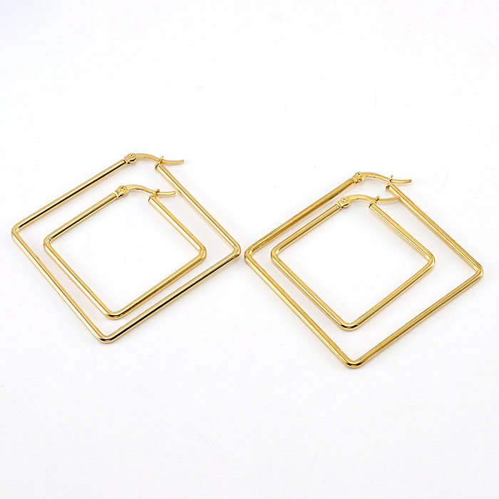 Simple Style Square Stainless Steel  Earrings Plating Stainless Steel  Earrings
