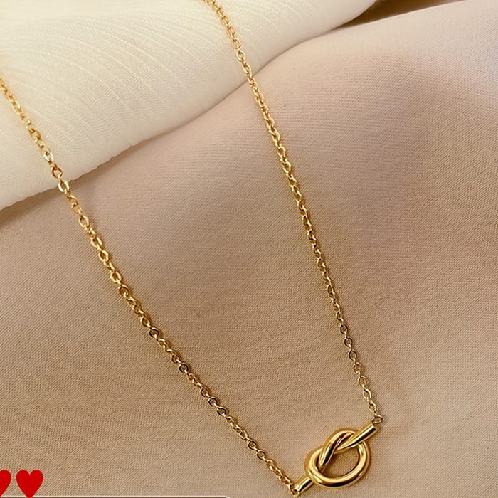 Simple Style Heart Shape Stainless Steel Patchwork Pendant Necklace