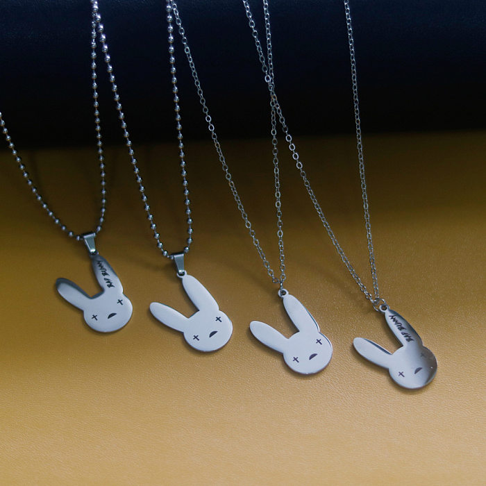 Damenmode-Kaninchen-Buchstaben-Edelstahl-Halskette mit Überzug aus Edelstahl-Halsketten