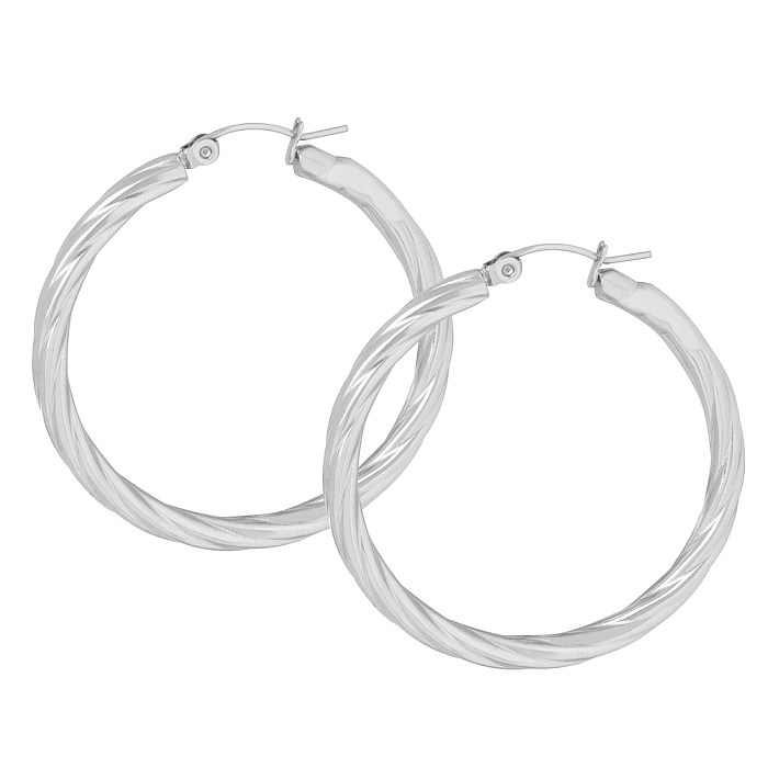 1 Pair Exaggerated Simple Style Twist Plating Stainless Steel 18K Gold Plated Earrings