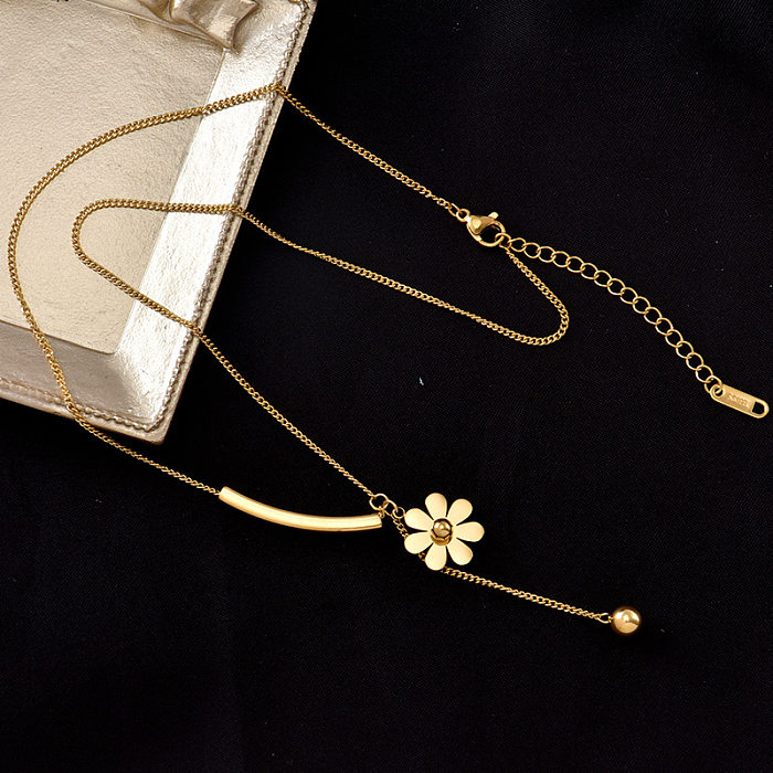 Sweet Flower Stainless Steel Plating Necklace