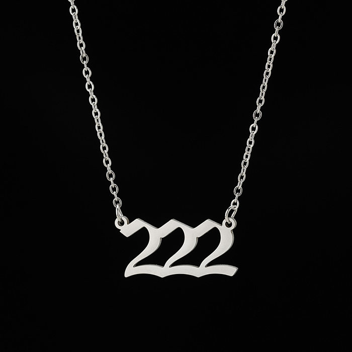 Hip-Hop Number Stainless Steel  Necklace Plating Stainless Steel  Necklaces