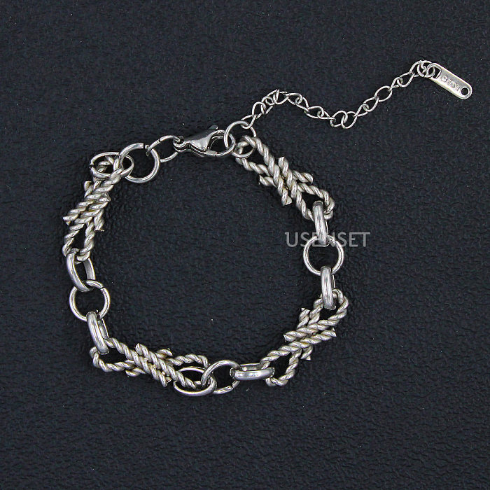 Simple Style Geometric Titanium Steel Plating Bracelets 1 Piece