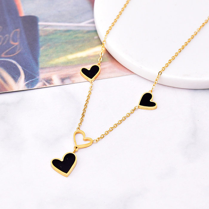 Fashion Heart Shape Stainless Steel Plating Pendant Necklace