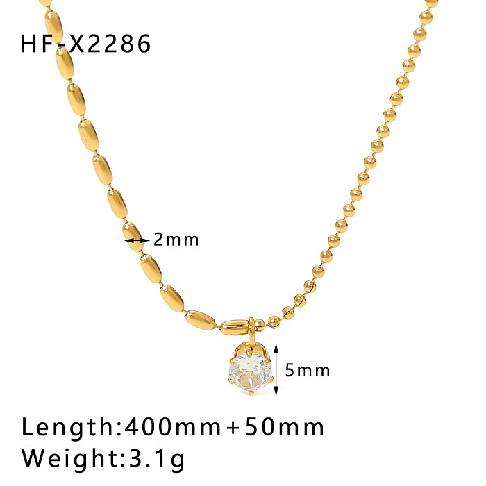 Simple Solitaire Necklace Women's Hexaclaw Zircon High-Grade Clavicle Chain Does Not Fade