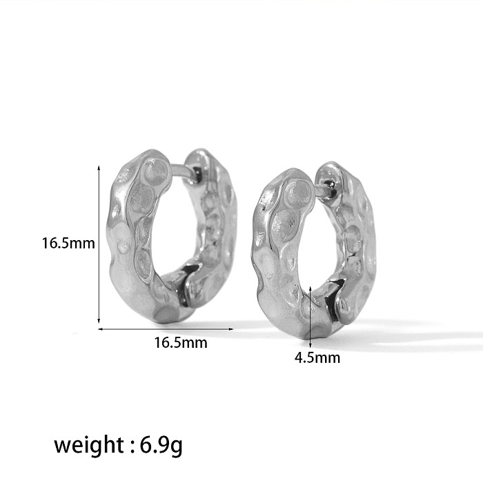 1 Pair Simple Style Oval Polishing Plating Stainless Steel  18K Gold Plated Earrings