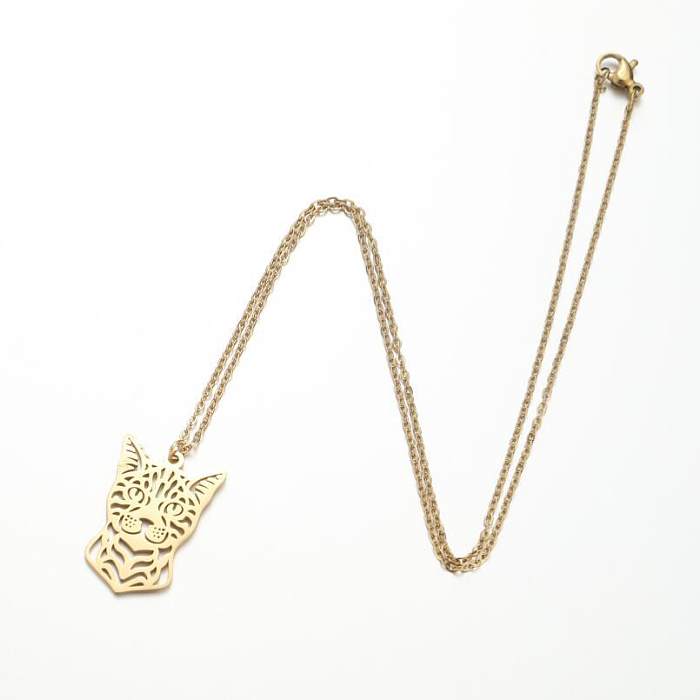 1 Piece Fashion Cat Stainless Steel Pendant Necklace