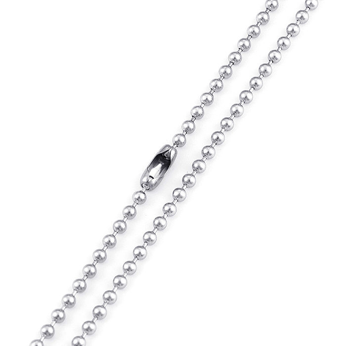Collier de perles rondes longues en acier inoxydable, bijoux à la mode, vente en gros