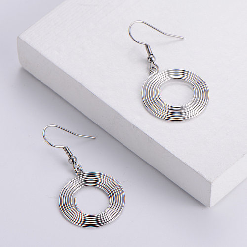 Retro Round Spring Stainless Steel  Earrings Wholesale jewelry