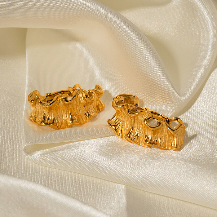 1 Paar IG-Stil-Ohrringe mit geometrischer Beschichtung aus Edelstahl mit 18-Karat-Vergoldung