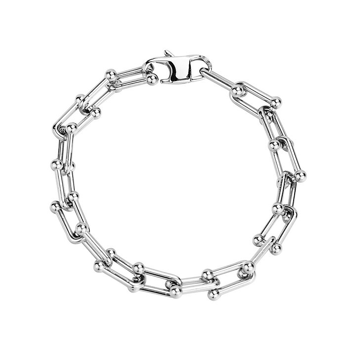 Simple U-shaped Solid Color Splicing Titanium Steel Bracelet Wholesale jewelry