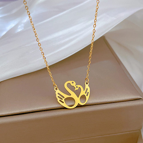 Simple Style Swan Stainless Steel Plating Hollow Out Necklace 1 Piece