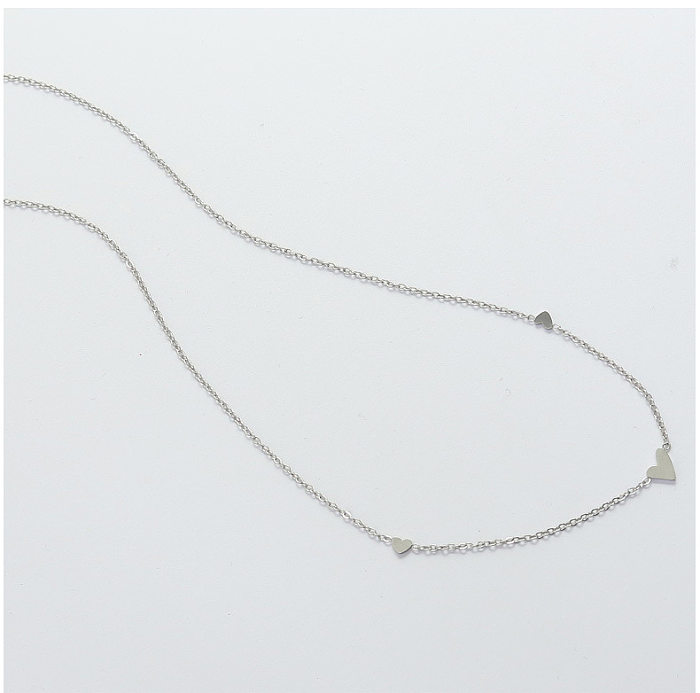 Trendige kleine Pfirsichherz-Halskette aus Edelstahl