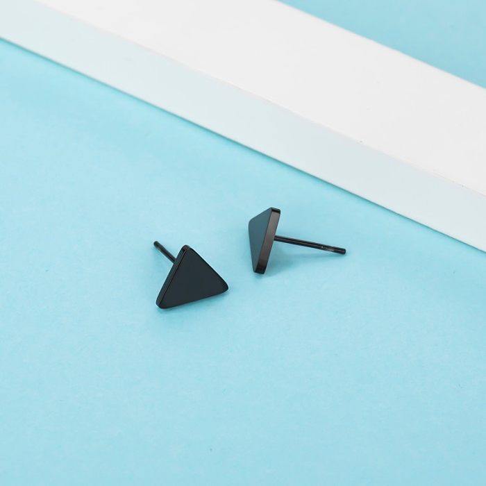 1 paire de clous d'oreilles en acier inoxydable, Style Streetwear Simple, placage triangulaire