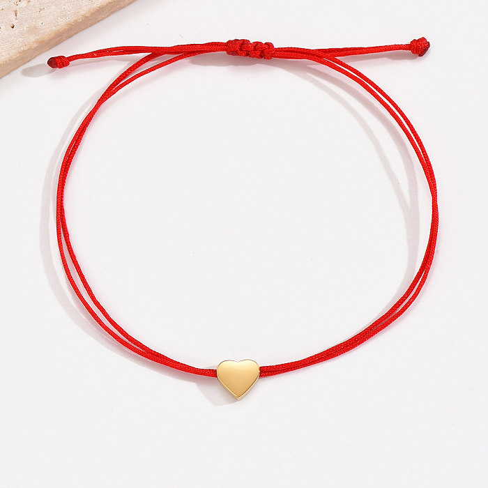 Venta al por mayor estilo IG estilo moderno estilo clásico forma de corazón chapado en acero inoxidable trenza pulseras chapadas en oro