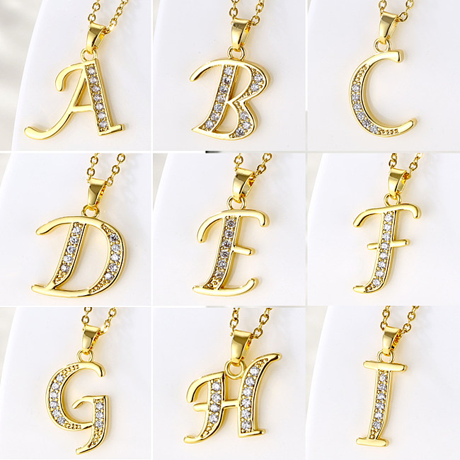 1 Piece Fashion Letter Stainless Steel  Stainless Steel Plating Inlay Zircon Pendant Necklace