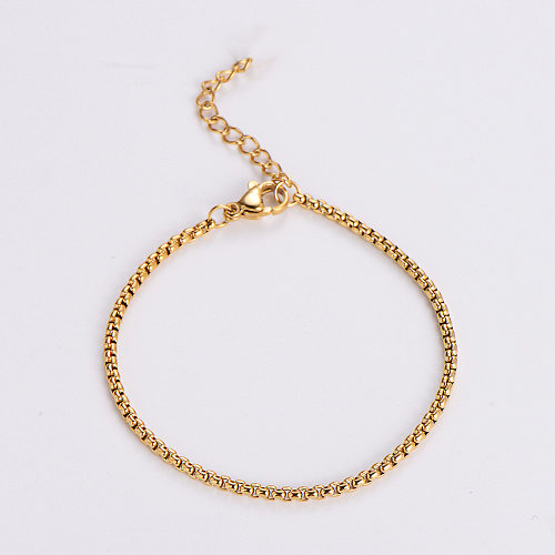 IG Style Casual Simple Style Solid Color Stainless Steel 18K Gold Plated Bracelets In Bulk