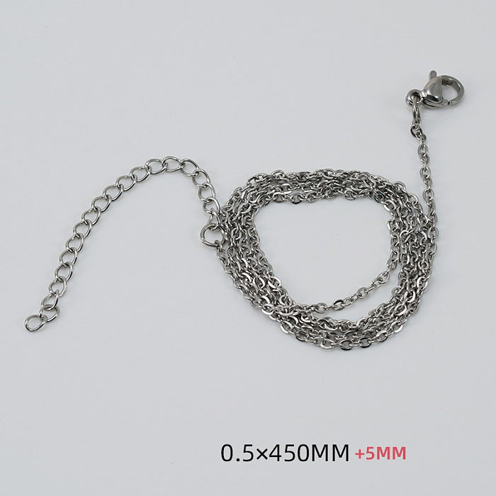 Simple Style Solid Color Stainless Steel  Chain Necklace 1 Piece
