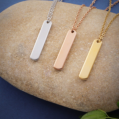 Simple Style Roman Style Commute Geometric Stainless Steel  Gold Plated Silver Plated Pendant Necklace In Bulk