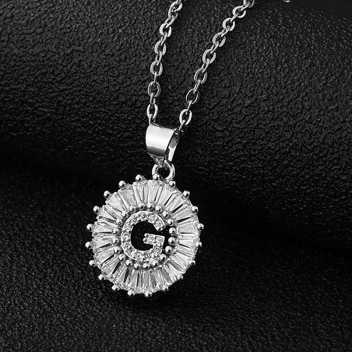 Fashion Letter Stainless Steel  Necklace Plating Zircon Stainless Steel  Necklaces