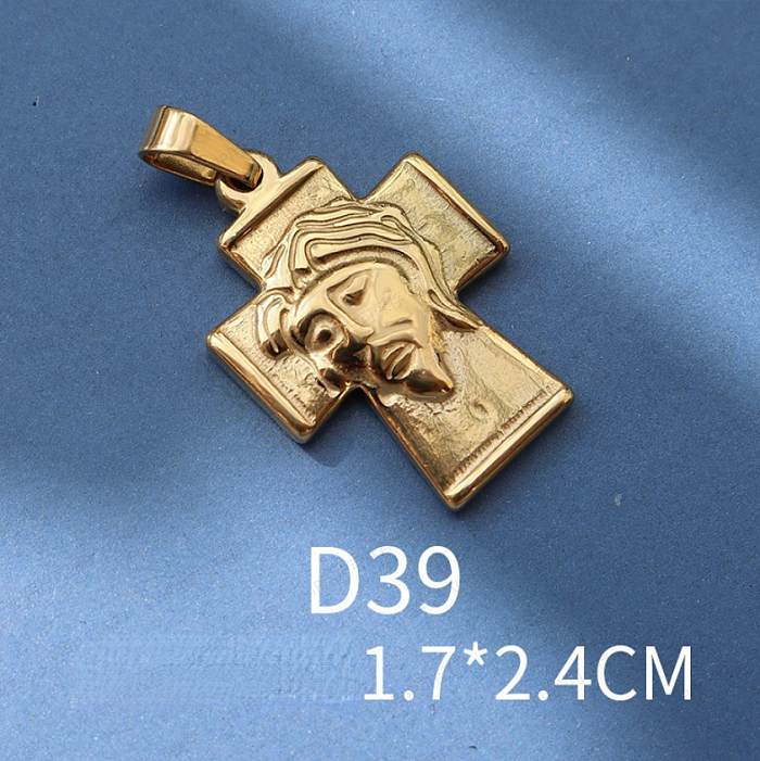 Collier pendentif en acier inoxydable avec croix de mode, placage de colliers en acier inoxydable