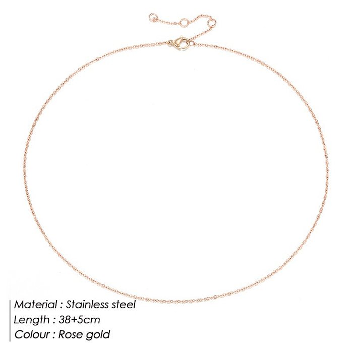 Ladies Rose Gold Necklace Simple Stainless Steel  Chain Necklace Wholesale jewelry