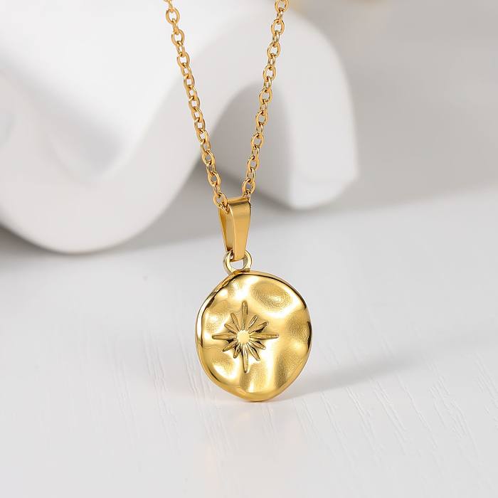 Simple Style Star Stainless Steel  Stainless Steel Patchwork Chain Pendant Necklace