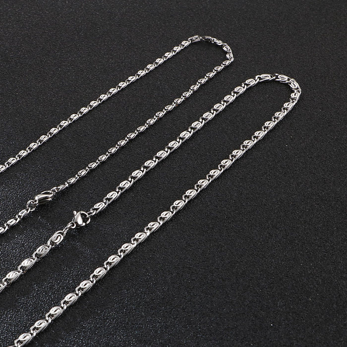 Casual Simple Style Solid Color Stainless Steel  Stainless Steel Necklace