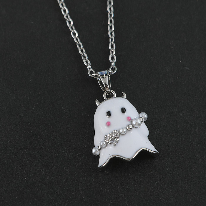 Cute Funny Ghost Stainless Steel  Stainless Steel Pendant Necklace