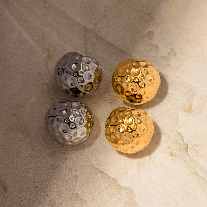 1 Paar Ohrstecker im IG-Stil mit einfarbiger Beschichtung aus Edelstahl mit 18-Karat-Vergoldung
