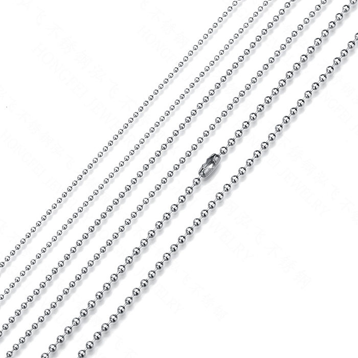 Moda simples corrente de aço inoxidável redondo grânulo corrente colar jóias por atacado