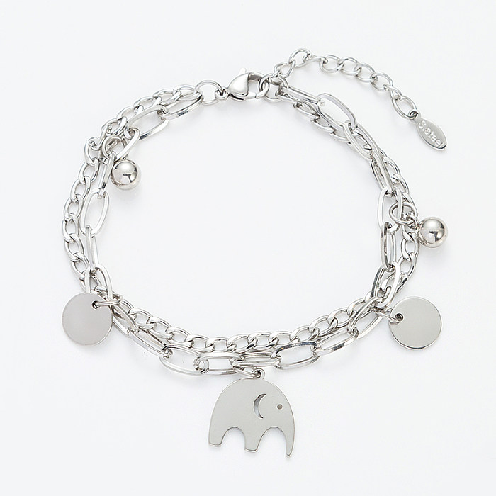 Fashion Elephant Titanium Steel Plating Bracelets