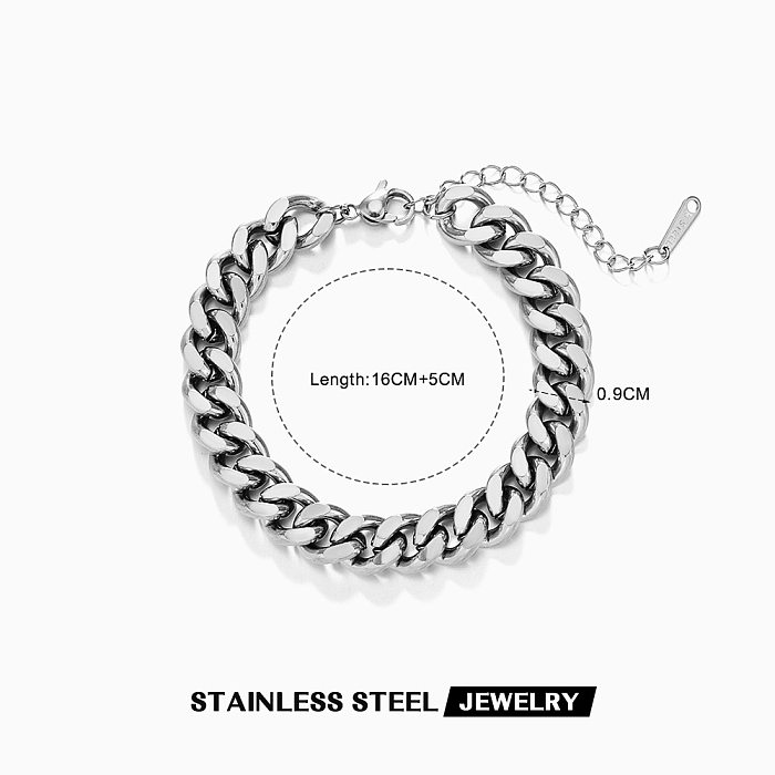 Rock Streetwear Geometric Stainless Steel Plating Bracelets