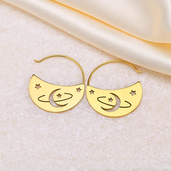1 Pair Basic Simple Style Geometric Stainless Steel  Gold Plated Earrings