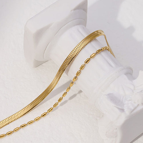 Bracelets plaqués or 18 carats en acier titanique de couleur unie de style simple
