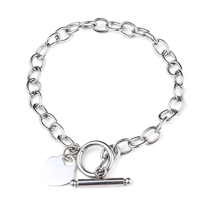 Wholesale Jewelry Heart-shaped Pendant OT Buckle Stainless Steel Bracelet jewelry