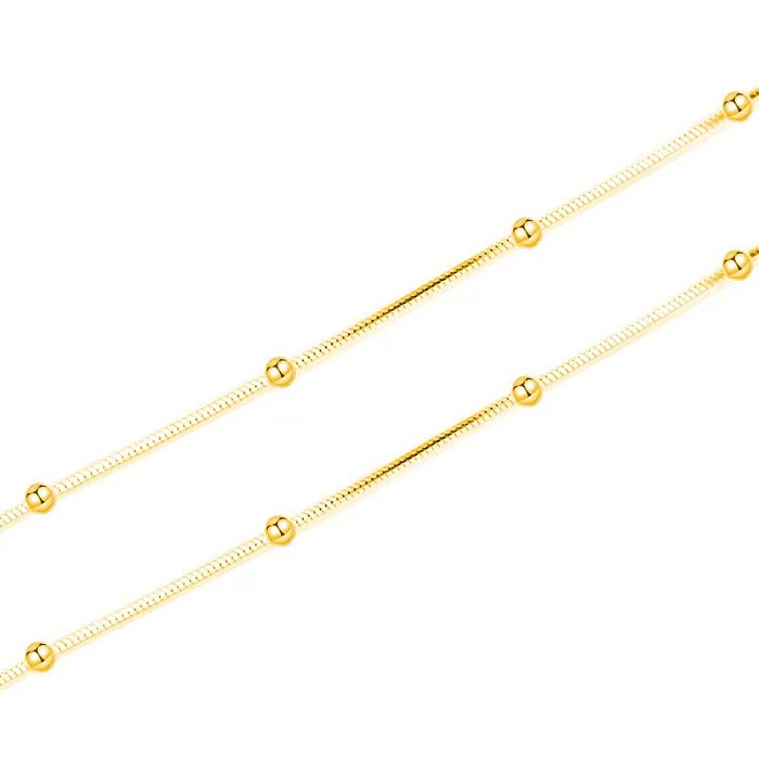 Einfache, mehrschichtige Halsketten im modernen Stil mit einfarbiger Edelstahlbeschichtung