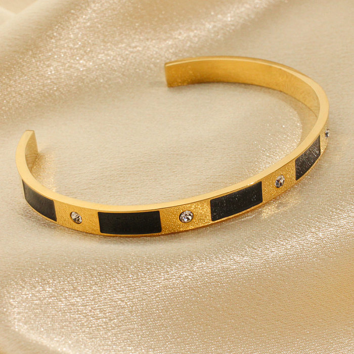 Wholesale Luxurious Wedding Simple Style Devil'S Eye Stainless Steel Titanium Steel Steel Plating Inlay 18K Gold Plated Gold Plated Zircon