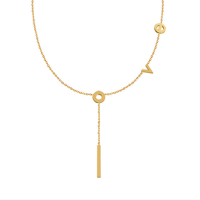 1 Piece Simple Style Geometric Stainless Steel Plating Necklace