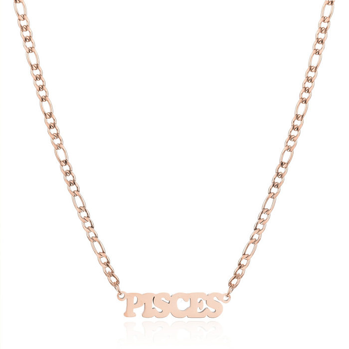 Simple Style Letter Stainless Steel  Gold Plated Necklace